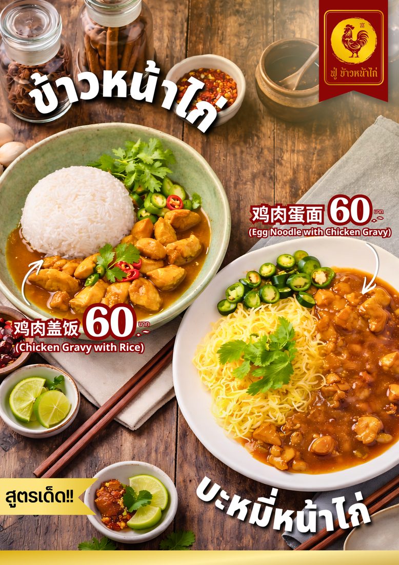 ผลงานออกแบบให้ ฟู่ข้าวหน้าไก่