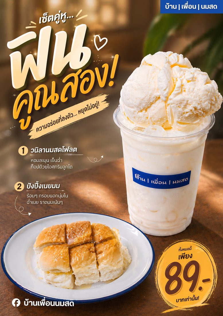 ผลงานออกแบบให้ บ้าน เพื่อน นมสด